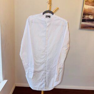 ASOS White Mandarin Collar Button-Up Shirt – Men’s Medium